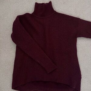 Women's Burgundy Turtleneck Sweater